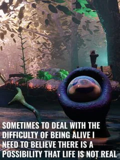 Sometimes to Deal With the Difficulty of Being Alive I Need to Believe There Is a Possibility That Life Is Not Real