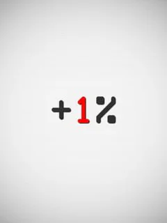 +1%